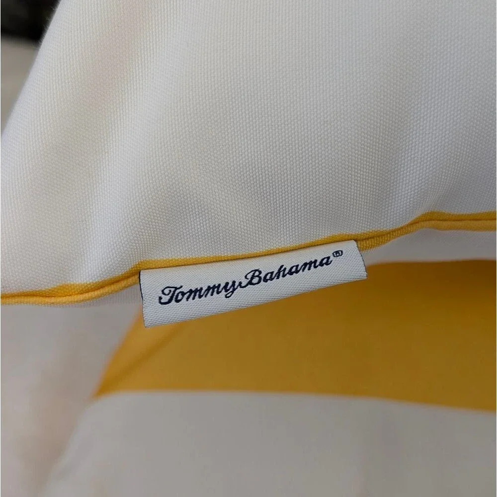 Tommy Bahama Awning Stripe Yellow Decorative Pillow - Set of 2
